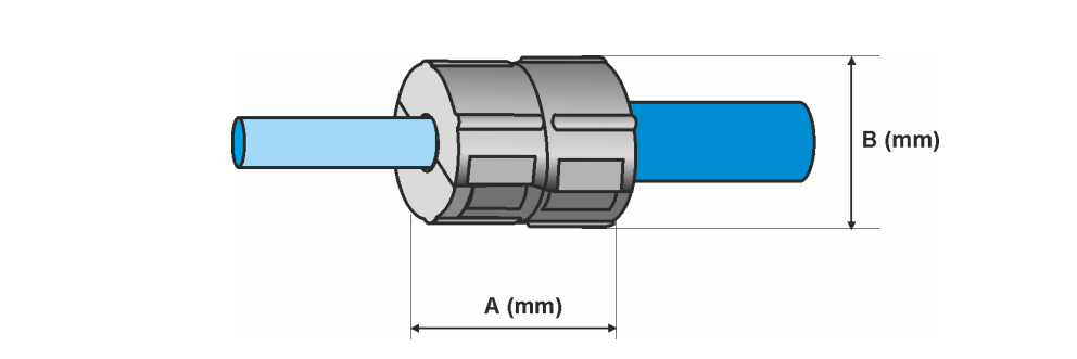 alt Divisible Microduct Connector product size alt Tamaño del producto del conector de microducto divisible