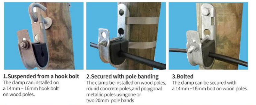 FCST601126 J Type Suspension Clamp For ADSSOPGW Cable (2) FCST601126 J Tipo de abrazadera de suspensión para el cable ADSSOPGW (2)