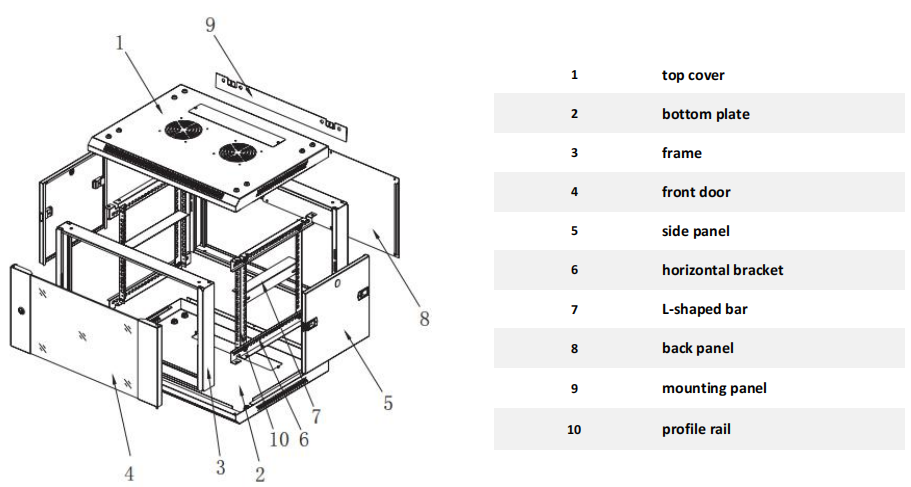 FCST04401 Wall Mount Rack (10) Rack de montaje en pared FCST04401 (10)