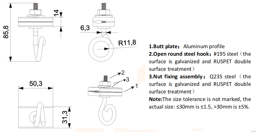 FCST601112 FTTH Fitting Splint Wire Hook (2) FCST601112 FTTH INTTH SILLT WIERN CANNADO (2)