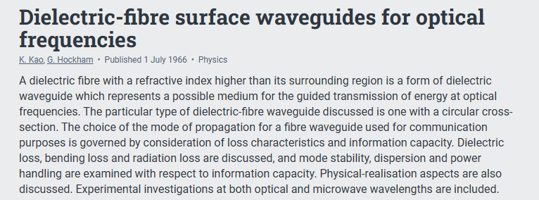 &iquest;Qui&eacute;n hizo la primera fibra &oacute;ptica del mundo? (1)