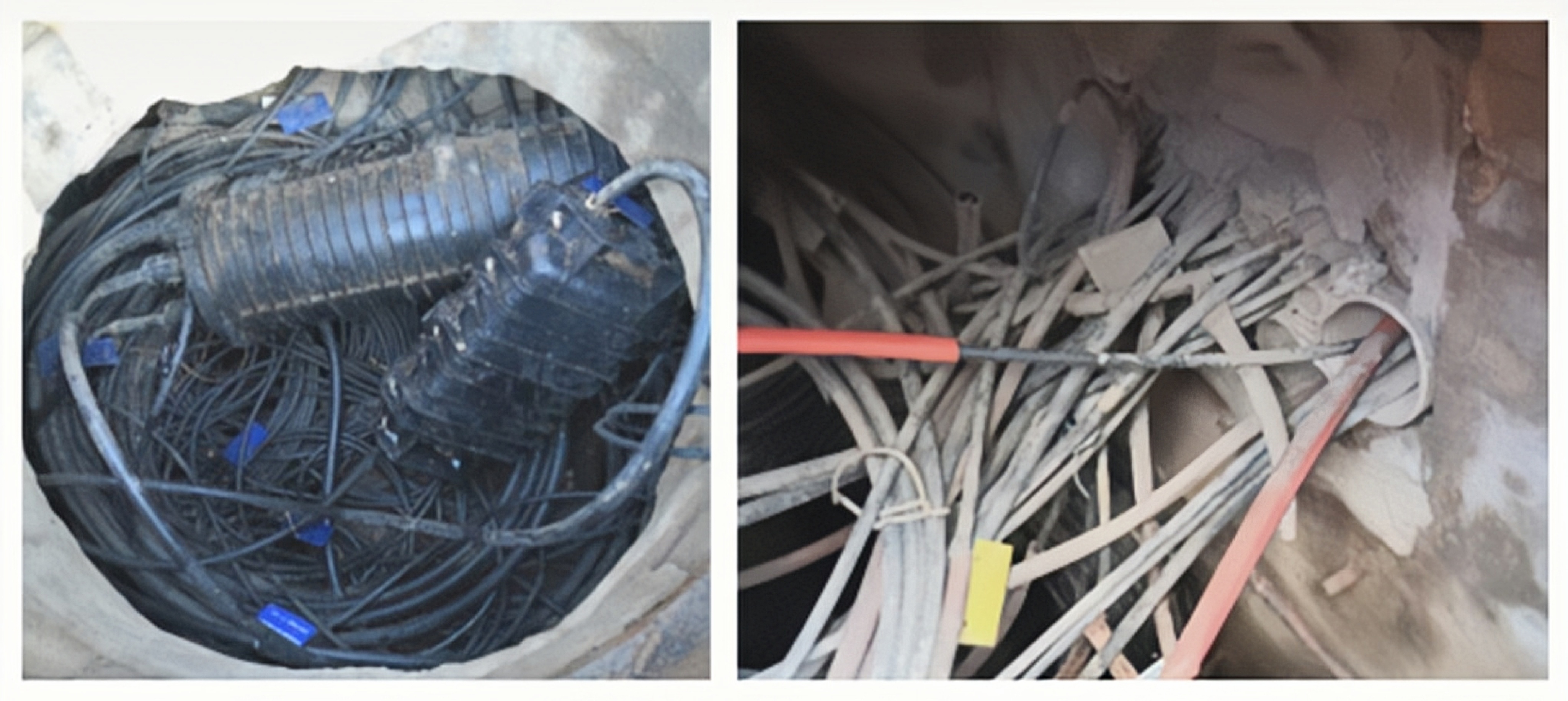 alt Cable de fibra &oacute;ptica subterr&aacute;neo enredado(1)