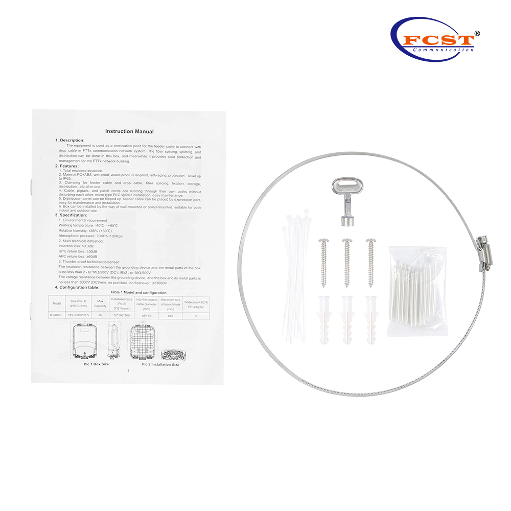 Caja de terminal de acceso de fibra de conector FCST02297