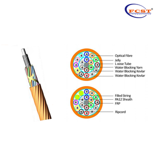 Cable de fibra óptica de aire soplado para solución subterránea FTTH