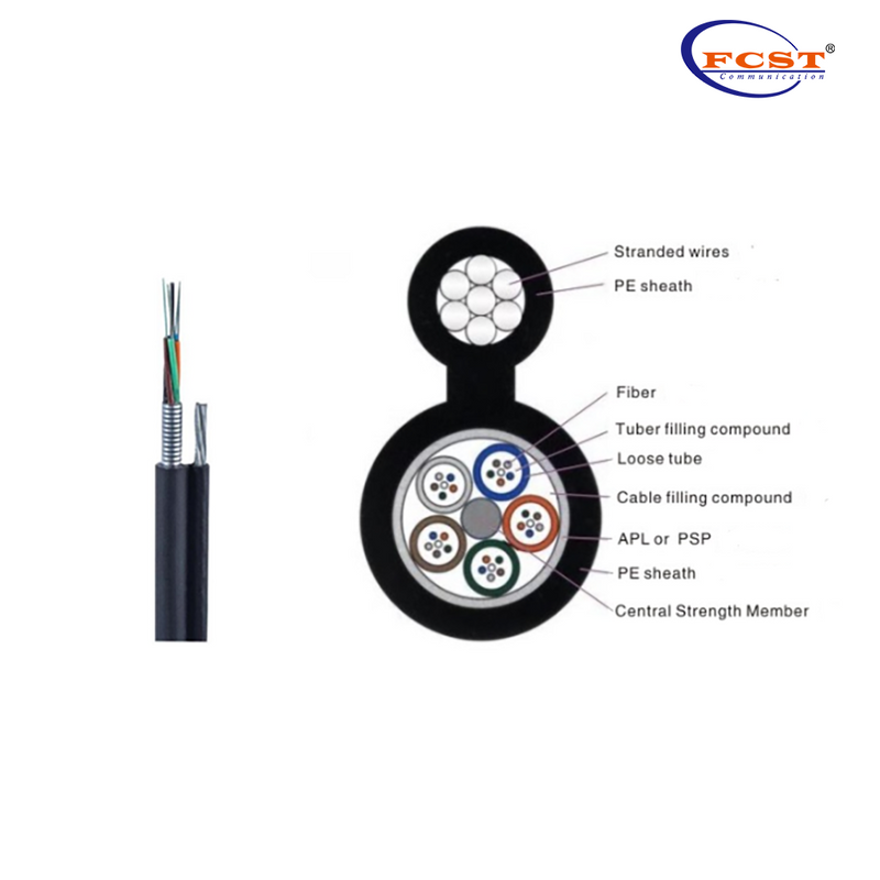 FCST GYTC8S Figura 8 Cable de fibra óptica aérea 1-144 núcleos