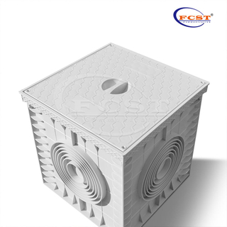 FCST-TH-SMC11-300 254*254*300 mm Drenaje de alcantarillado de plástico subterráneo de 3 vías para conductos