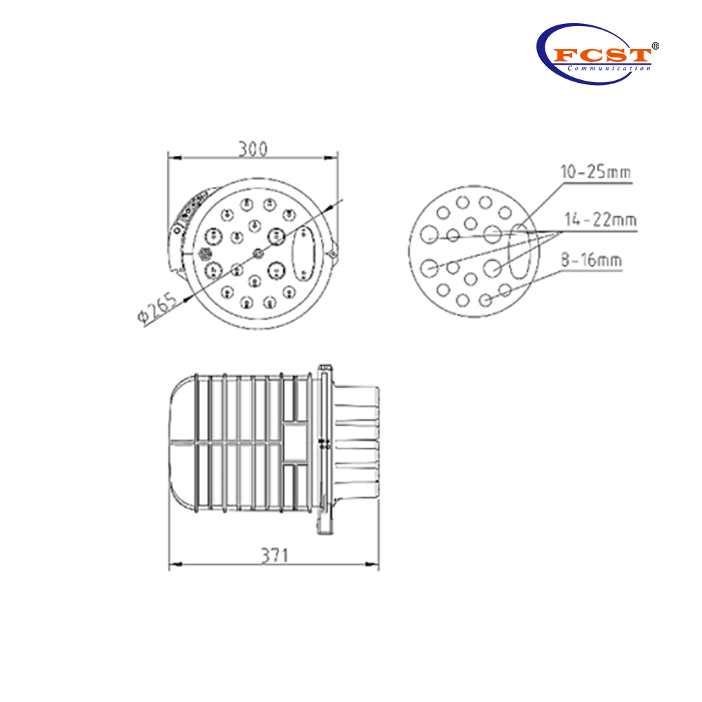 FCST012236-A Fiber Optic Splice Cierre