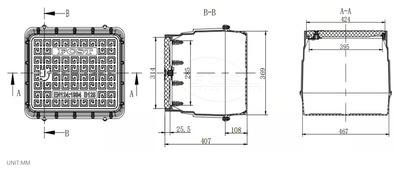 caja de acceso a conductos duradera