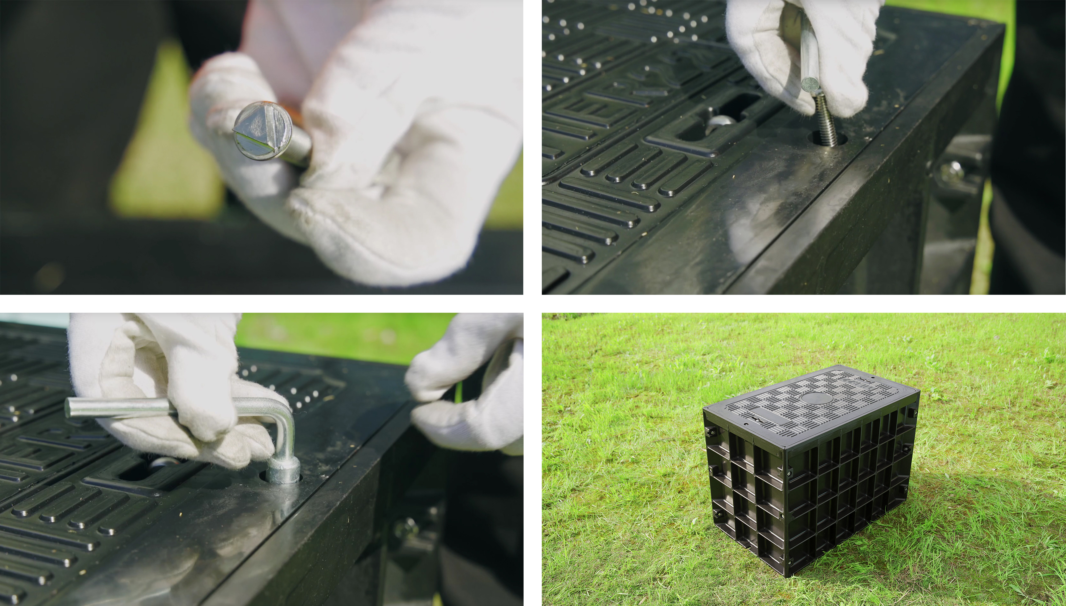 instalaci&oacute;n de agujero de mano de fibra &oacute;ptica