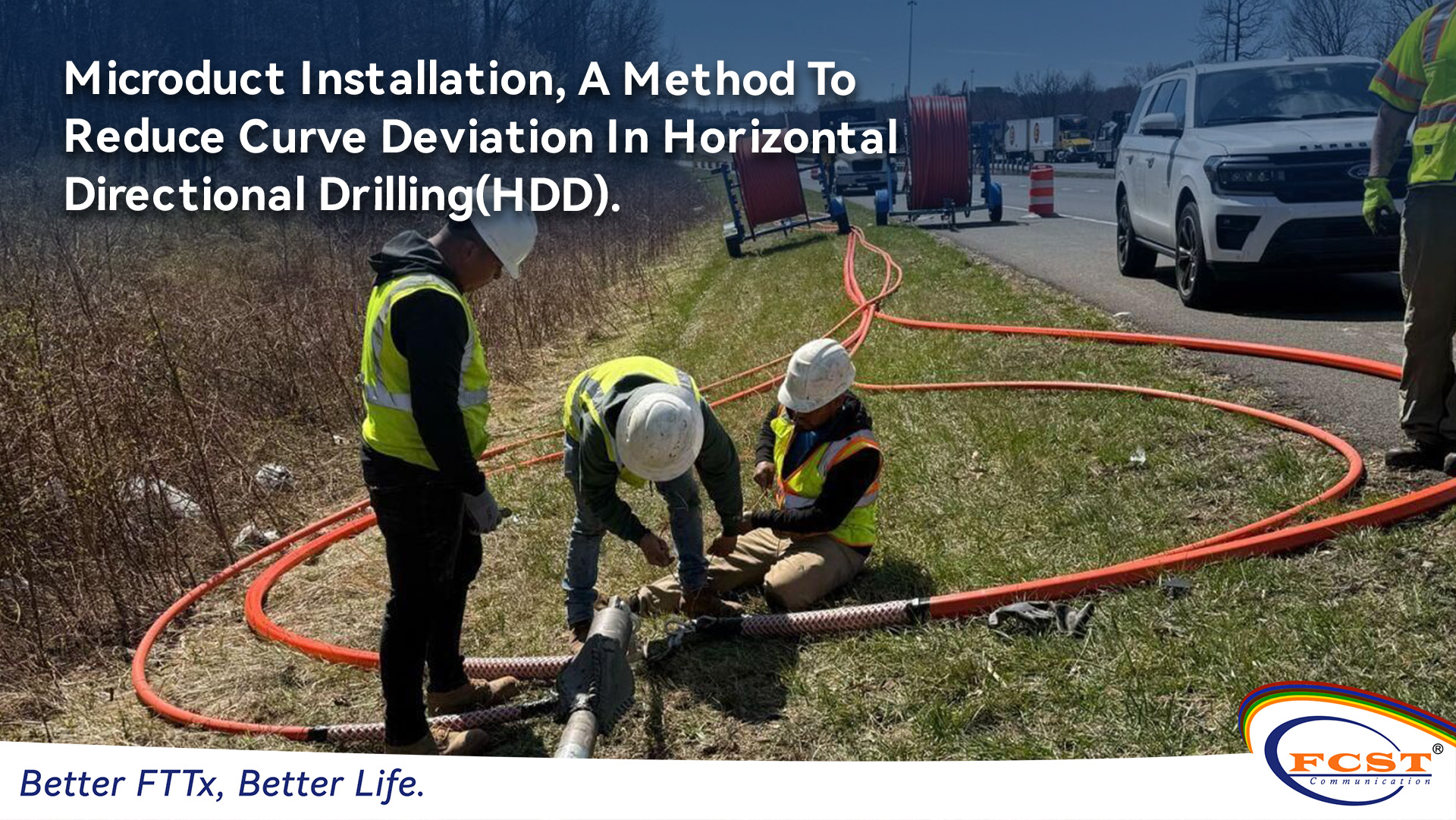 Instalación de microductos A Método A para reducir la desviación de la curva en la perforación direccional horizontal (HDD).