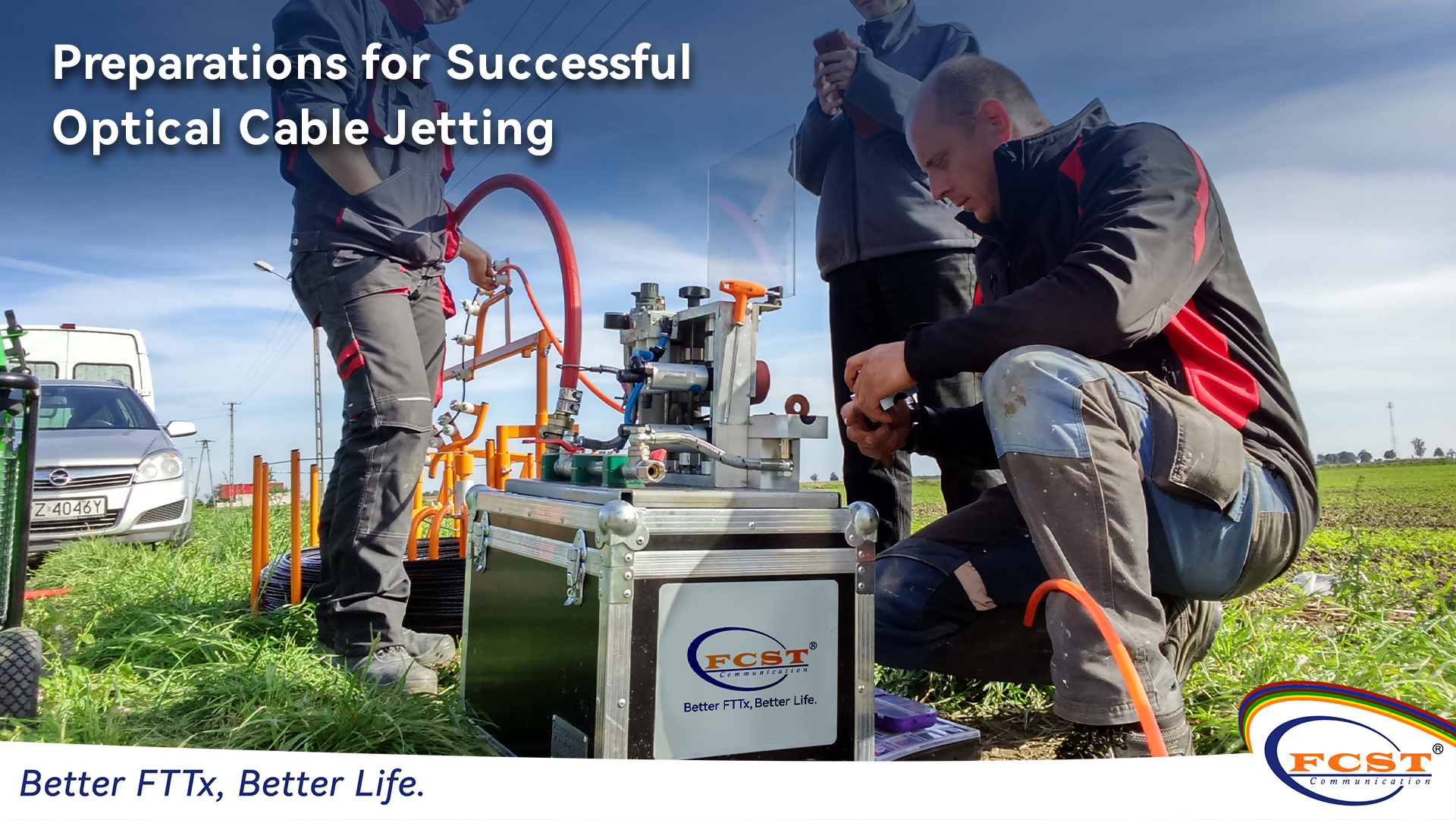 Preparaciones para exitosos cable óptico Jetting