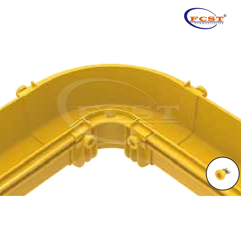 FCST-CR120-ELB90 Conector de esquina de canalización de fibra, codo horizontal de 90° y 120 mm
