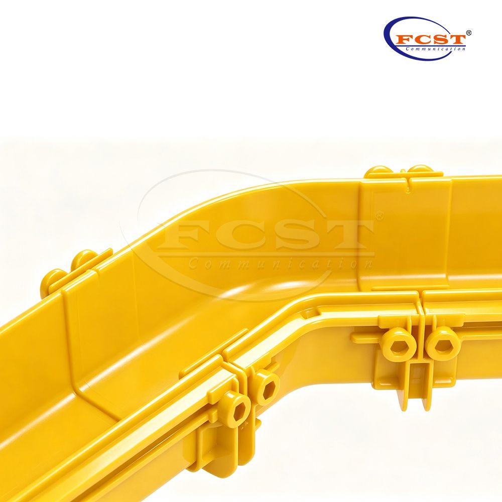 FCST-CR120-ELB45 Codo horizontal de 45° y 120 mm para canalización de fibra