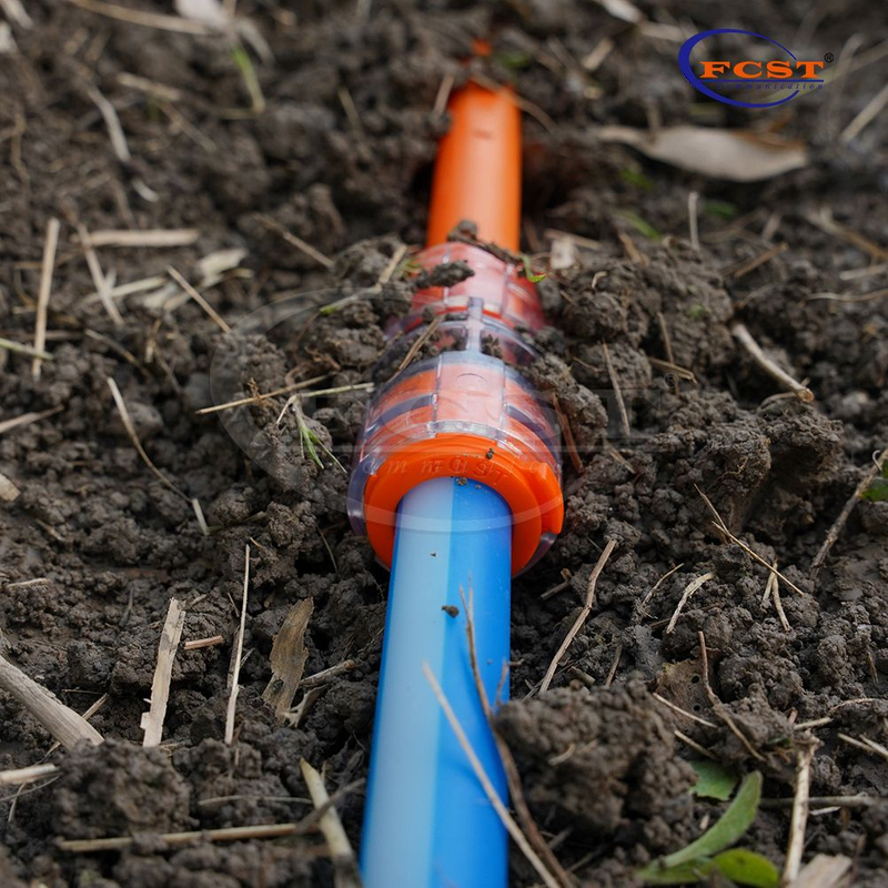 Uso del conector recto del microducto FCST-15JDB-SC IP68 DB para el sistema de soplado de aire de fibra óptica