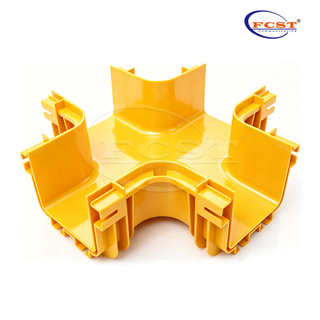 FCST-CR120-CRS Canaleta de fibra cruzada horizontal de 4 vías y 120 mm