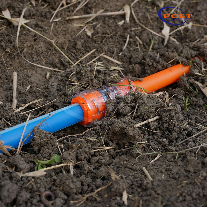 Uso del conector recto del microducto FCST-15JDB-SC IP68 DB para el sistema de soplado de aire de fibra óptica