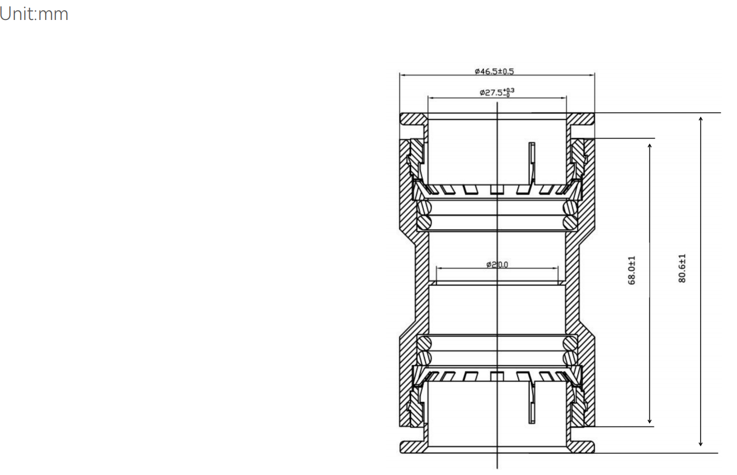 conector de conducto de telecomunicaciones